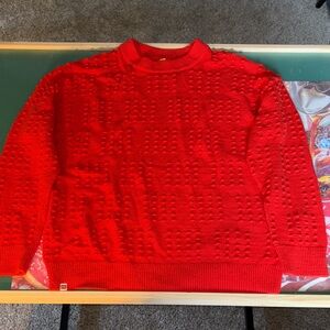 Lego Bright Red/Orange Textured Crewneck Sweater